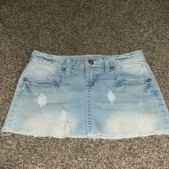 Y2K Reign Jean Mini Skirt - Picture 1 of 5